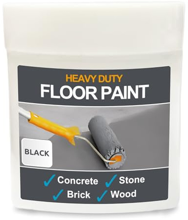 SmartSeal Heavy Duty Floor Paint - Black, 75ml Sample - Hard-Wearing Garage Floor Paint with Anti-Slip Mid-Sheen Finish – also Ideal for Decking, Warehouse flooring, Brick, Concrete, Stone & Wood