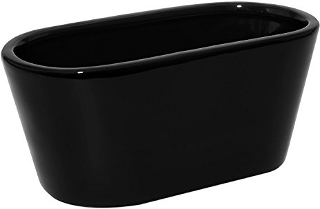 Keramik Blumentopf Piano schwarz Pflanzkasten Blumenschale Schale oval Länge 20.5 cm