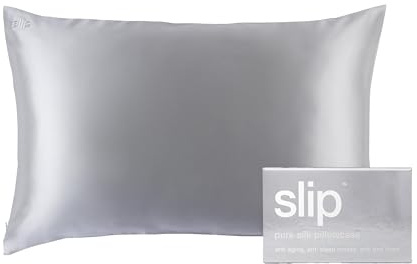 Slip Queen-Seiden-Kissenbezug, Silberfarben – Slipsilk Pure Mulberry 22 Momme Seide Kissenbezug