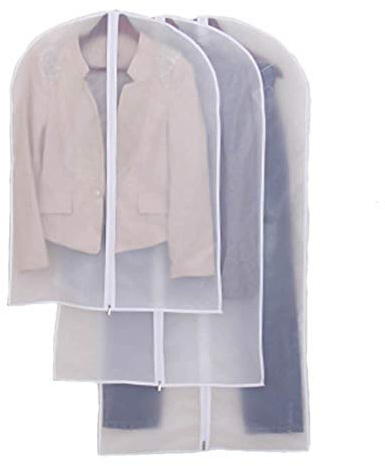 Jazooli Clear Clothes Cover Suit Jacket Dress Garment Hanging Dust Protector Storage Travel Bag Damp-Proof with Zip for Men & Women, 2 Pack, 120cm x 60cm