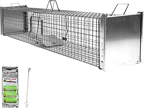 Petigi Animales Humane Trampa Jaula Captura Ratones Ratas Conejos Topos Martas Castores Tejones, Dimensiones/Modelo:Stable 3 (150 x 34 x 34 cm)