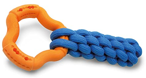Arquivet Anillo con Trenzado de Cuerda de algodón - Juguetes para Perros de Todas Las Edades - Accesorios caninos para Masticar - Juguete de plástico para morder - Juegos y Entretenimiento