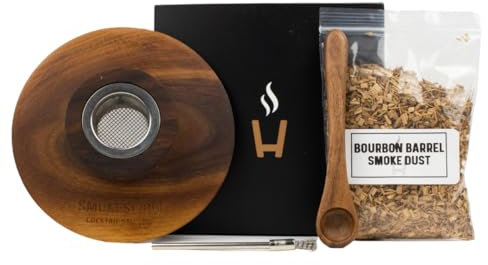 Premium Walnut Wood Cocktail Smoker. Great for Whiskey & Old Fashion. Coated in Safe Food Natural Beeswax, Non-toxic Top by Smokeshow (Smoker Only)