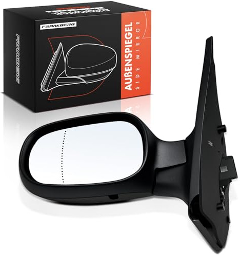 Frankberg Espejo Retrovisor exterior eléctrico Izquierda Negro 10-Polos &-Calentable Compatible con Clio II BB CB 2001-2006 Replace# 7700435863