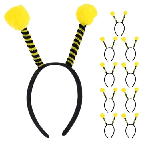 Bandeaux En Forme D'Abeille - Accessoires Pour FêTe 10 PièCes Couvre-Chef Confortable Et LéGèRe Avec Oreilles D'Abeille Et Antennes IdéAl Pour Les Enfants Et Les Adultes