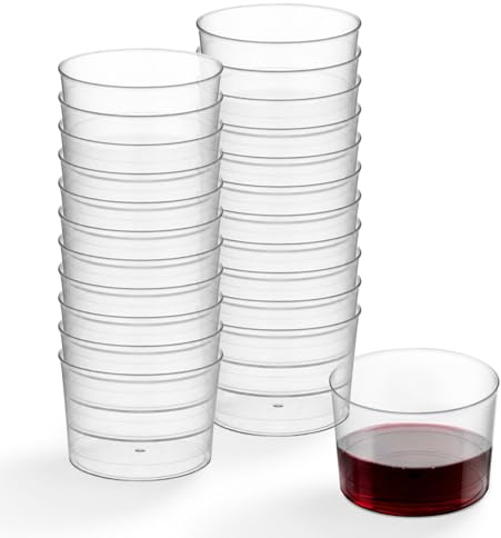 Maxi Products - Vasos Chiquitos Reutilizables de Plástico 210cc para Postres - Reciclables para Fiestas, Eventos y Celebraciones