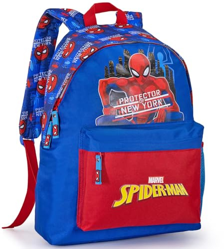 Clondo Schulrucksack 41 × 31 × 18 cm für Grundschule (Klasse 1–4) – für Spiderman Fan – gepolsterte Träger, Innenfach‑Teiler, Fronttasche, Trinkflaschenfach – leichter Rucksack für Jungen