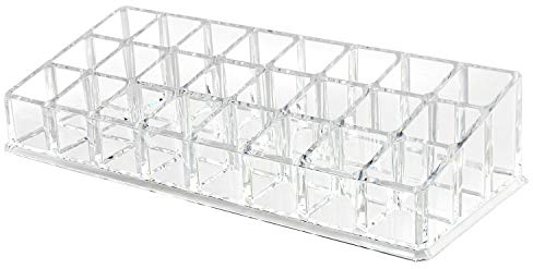 Discoball® 24 Grids 𝗟𝗶𝗽𝘀𝘁𝗶𝗰𝗸 𝗛𝗼𝗹𝗱𝗲𝗿, Clear Acrylic Makeup Organiser, Cosmetic Storage Display Case, Lip Gloss Storage, Organiser Display Stand