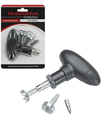 Golfers Club Brand Fusion Ratchet Golf Stud Wrench – Premium Golf Spike & Cleat Removal Tool with Stud Key and Metal Bits