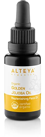 Alteya Organic Aceite Orgánico de Jojoba Dorada 20 ml – 100% Aceite Puro con Certificado USDA – Hidratante y con Tratamiento Condicional para la Piel, el Cabello y el Escalpo