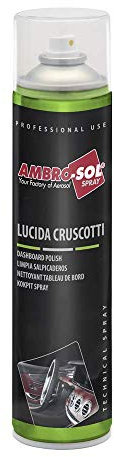 AMBRO-SOL - Spray limpiador de salpicaderos sin silicona, ideal para el mantenimiento del interior del vehículo. Bote de aerosol de 600 ml para una limpieza efectiva y sin residuos grasos.