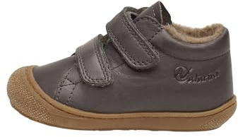 Naturino Chaussures Premiers Pas en Cuir doublés en Laine, Anthracite 25