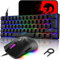 MK21 Gaming Tastatur und Maus Set, RGB 60% Mechanische Tastatur, 62 Tasten Wired Beleuchtung Gaming-Tastatur QWERTY + 6400 DPI Ultraleicht Gaming Maus + Mauspad für PS4, Xbox, PC - Schwarz/Blue Switch