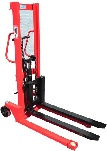 echoENG Sollevatore manuale per pallet, transpallet larghezza forche regolabili 500Kg , carrello elevatore manuale, piattaforma elevatrice sollevamento 1200 mm – MA SL PR05