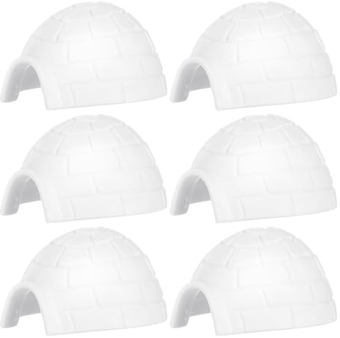 SAFIGLE Igloo Model Toy Set 6Pcs - Simulated Polar Igloo Figurines for Kids Arctic Animals Small World Educational Play Creative Decor for Home and School Projects