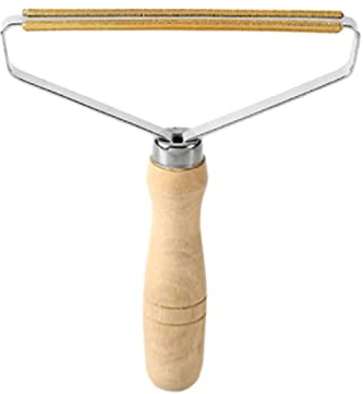 Lint Scraper with Pure Copper Blade for Carpets, Coats, Pants, Sofas, Blankets. Rug Pet Hair Remover, Double Sided Fabric Shaver, Fluff Remover, Pet Hair Remover Tool