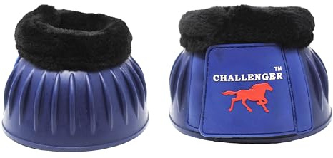 CHALLENGER Horse Rubber Overreach Hoof Protection Fleece Bell Boots 41HI01NV-M