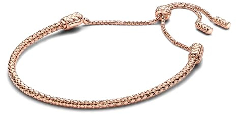 PANDORA Moments 583090C00-2 - Braccialetto con borchie in argento Sterling placcato oro rosa, 28 cm, 28 cm, Argento sterling, Senza Gemstone