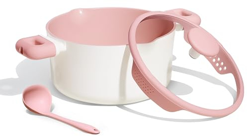 CAROTE 7QT Nonstick Stock Pot with Lid, Ceramic Casserole with Ladle, Non-toxic Kitchen Soup Pot, Big Cooking Pots PFAS and PFOA Free