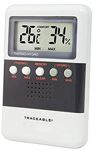 Control Company 4096 Traceable Memory Humidity/Temperature Meter,White & Black
