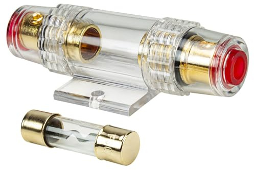 tomzz Audio 5800-006 AGU Sicherungshalter transparent Kabel bis 25qmm, vergoldet, 70A Sicherung