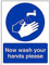 vsafety 43008 an-r Pflicht Allgemeine Zeichen, starrer Kunststoff, Jetzt Hände waschen Bitte, Hochformat, 150 mm x 200 mm, blau