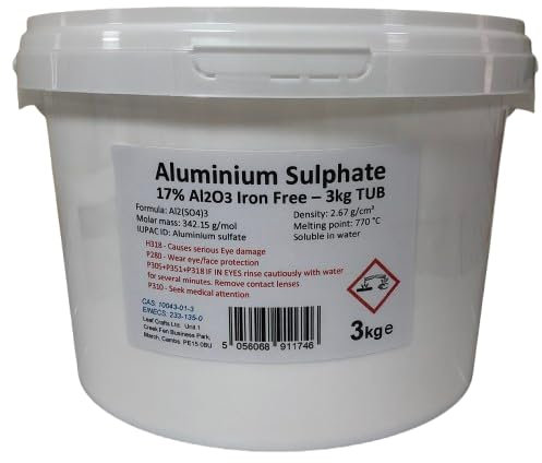 Trustleaf 3kg Tub ALUMINIUM SULPHATE 17% Iron Free Alum Al2(SO4)3