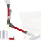 Tube télescopique pliable compatible avec Dyson V7 V8 V10 V11 V15 aspirateur sans fil, tube en aluminium à dégagement rapide amélioré pour le nettoyage sous le lit Table de canapé (Rouge)