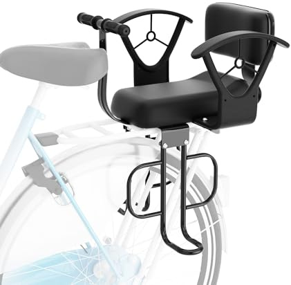 XIEEIX Rear Child Bike Seat,Rear Mounted Child Bike Seats,Back Mount Child Seat with Back Rest Armrest Foot Pedals,Width Adjustable Bicycle Rear Seat,Fits All Bicycle Rear Frames