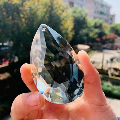 Lustre Attrape-Soleil Suspendu Feng Shui 76 mm, Prisme en Cristal à facettes en Forme de Goutte d'eau
