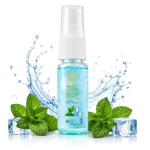 Fresh Breath Spray – Mint Flavour, Instant Mouth Freshener, 100% Natural Plant-Based Ingredients, Alcohol-Free Oral Spray for Long-Lasting Fresh Breath – Pocket Size (15ml)