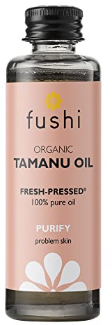 Fushi Wellbeing Organic Tamanu Oil Fresh-Pressed, Antioxidant & Vitamin E, Best for Scars, Blemishes, Damaged Hair, Manufactured in the UK, 50 ml