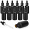 Ulable Lot de 12, 30 ml Flacon Compte-gouttes en Verre,Noir, Bouteille vide avec Flacon en Verre avec Compte-gouttes, pour Huile Essentielle