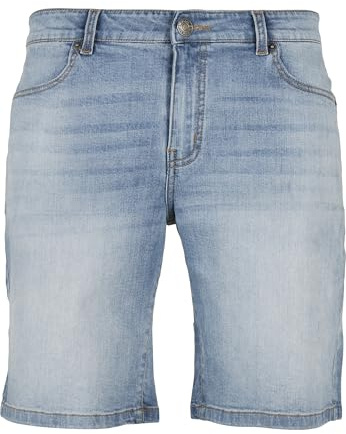Urban Classics Short décontracté en Jean pour Homme - Coupe Droite - 2 Couleurs - Tailles 28-44, Délavé léger, 36W