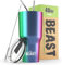 Beast Thermobecher 1050 ml (40 oz) - Regenbogen I Mehrweg Thermo Kaffeebecher To Go mit 2 Strohhalmen & Reinigungsbürste I Doppelwandiger Trinkbecher aus Edelstahl I Perfekt für Kaffee oder Eiskaffee