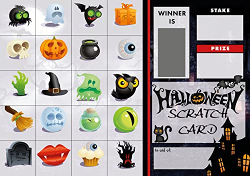 Totally Bonkers HALLOWEEN Fundraising Scratch Cards - 20 SQUARE - 5 Pack - A5