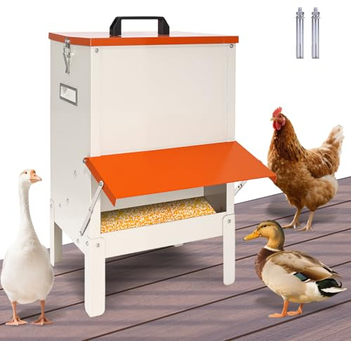 Svauoumu Comedero Gallinas Anti Ratas,Comida AutomáTico Para Pollos Sin Desperdicios,18kg Comedero Polloscomedero Colgante para Gallinas,Resistente A La Lluvia,Alta Capacidad para Aves de Corral