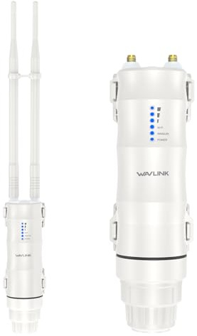 WAVLINK AC600 Outdoor-Access Point, Dualband-WLAN-Router/Extender mit großer Reichweite, 2,4 GHz 150 Mbit/s + 5 GHz 433 Mbit/s, 2*7 dBi Omni-Antennen, passives und aktives PoE, unterstützt Fit/Fat AP