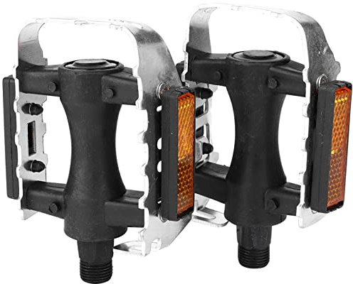 Hominas Pedales de bicicleta de aluminio con reflectores, antideslizantes, resistentes al agua, para Pedelec MTB, bicicleta plegable, bicicleta de carretera