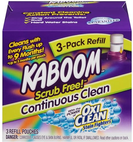 Kaboom Scrub Free! Continuous Clean with OxiClean, 3-Pack Refill