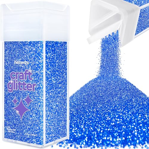 Hemway Craft Glitter Shaker Sapphire Blue 130g Ultrafine | for Resin & Epoxy Crafts, Christmas Art Supplies, Nail, Body, Face, Eye, Festival, Crafting, Slime, Sparkle