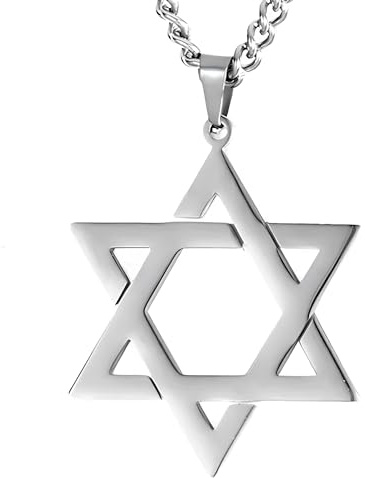 ZENSE - Collar Estrella de David de plata para hombre ZP0233 - Con cadena 51cm