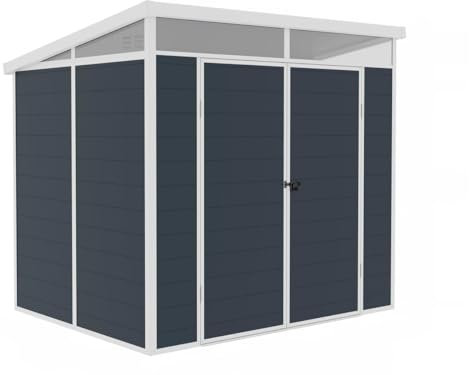 Abri de Jardin Detroit en résine - Gris - 4.54m² - 1.91 x 2.38 m