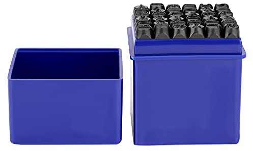 36 Stück 6mm Zahlen und Buchstaben Punch Set Schlagzahlen Set Schlagbuchstaben Alphabet A-Z, Zahlen 0-9, &, für Metall, Holz, Leder, Kunststoff, mit Tragetasche