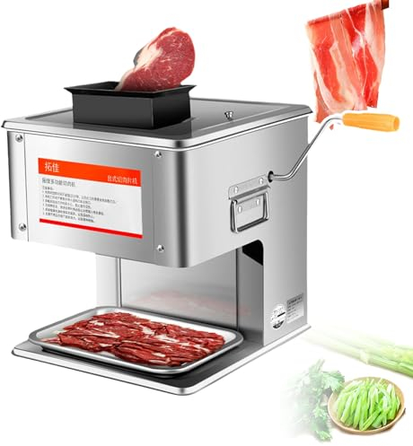 Skivmaskin I Rostfritt Stål, 850w Kött-Matskärmaskin, 2 I 1 Elektrisk/Handvevmaskin, Fiberutrustning, Bearbetningsverktyg För Kött, Frukt, Grönsaker, Bröd, Etc.,15mm