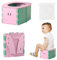 Pot pliable pour enfants, siège de toilettes pour enfants, pot de voyage portable, pliable, adapté aux garçons et aux filles (poudre de camélia)