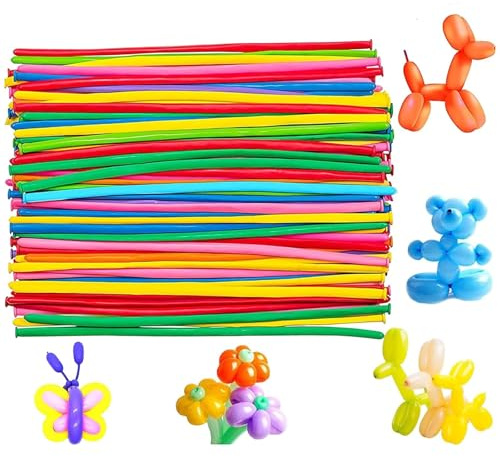 AUNGKWANG 100 Pezzi Palloncini Modellabili, Colorato Magici Palloncini Lattice, Lungo Palloncinis, MagiciPalloncini per Feste, Compleanni, Matrimoni Decorazione, Anniversari Decorazione