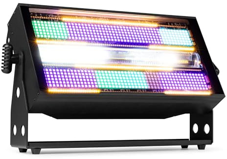 BeamZ BS1200 efecto de luces LED 3 en 1 con estrobo, cegadora y wash, 1160 LED SMD RGB + CW/WW, 20 programas automáticos y por sonido, control DMX maestro/esclavo