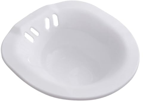 TOBBOMEY Foldable White Plastic Sitz Bath for Postpartum and Pregnant Women with Smooth Surface, Lightweight Design for Comfortable Health Care and Easy Use at Home