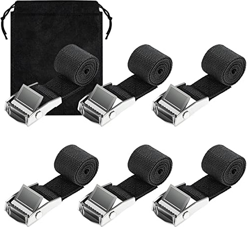 Correa de Arrastre, Ajuste de Correas de Trinquete para Equipaje con Hebilla de Garras 65cm x 2.5cm, Correa de Fijación Ajustable para Porta Bicicleta, Moto, Coche, Carga y Transporte (Paquete de 6)